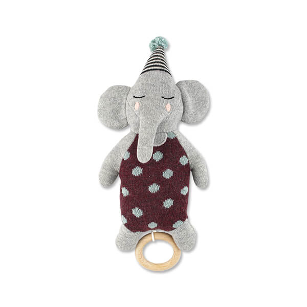 Strickspieluhr von Ava & Yves Elefant mit Hütchen