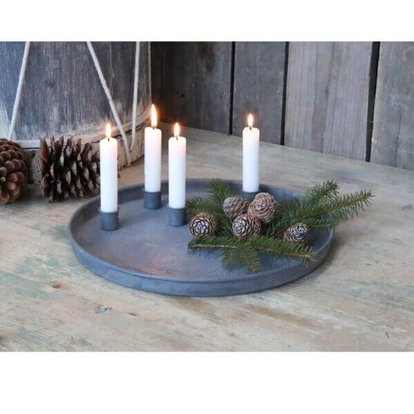 Kerzenhalter Advent Weihnachten Tablett Metall Adventbrett Adventskranz Magnet