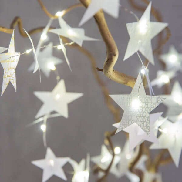 Sternenlichterkette Gold Silber Räder Design Adventdekorationen Winterzeit Deko Winter Sterne