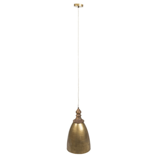 Lampe Holz Metall Gold Clayre & Eef Vintage Decor Wohnen Aufhängelampe