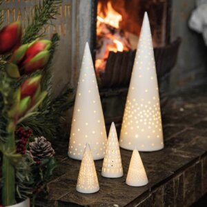Sterne Lichtwald Tannen Porzellan LED Räder Design Advent Weihnachten Punkte