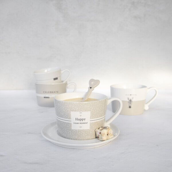 Happy your moment Grosse Tasse Bastion Collections Tee Kaffee Herz Keramik